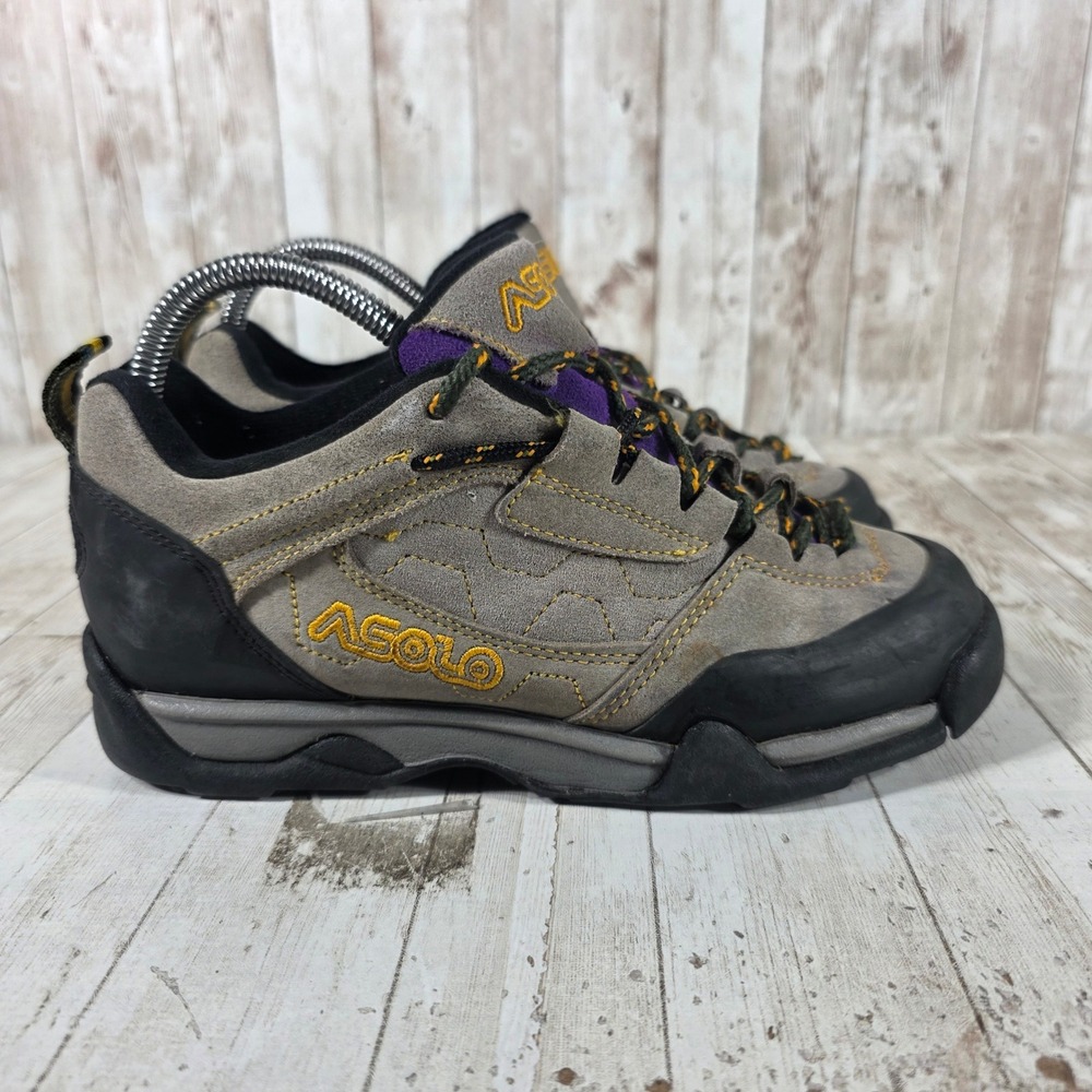 Asolo Womens Hiking  Shoes Grey Suede Purple Low Top‎ Size 6.5 US 39 1/3 EU